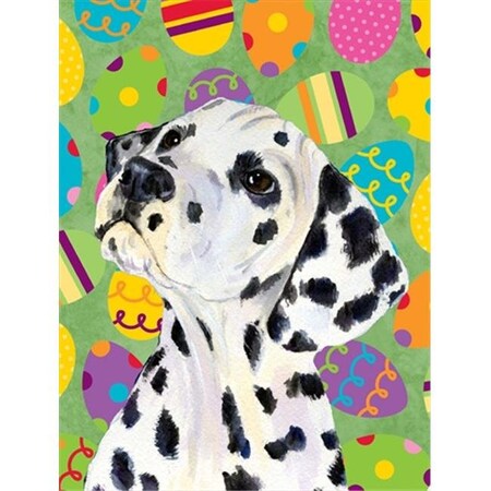 PatioPlus 11 x 15 in. Dalmatian Easter Eggtravaganza Garden Size Flag